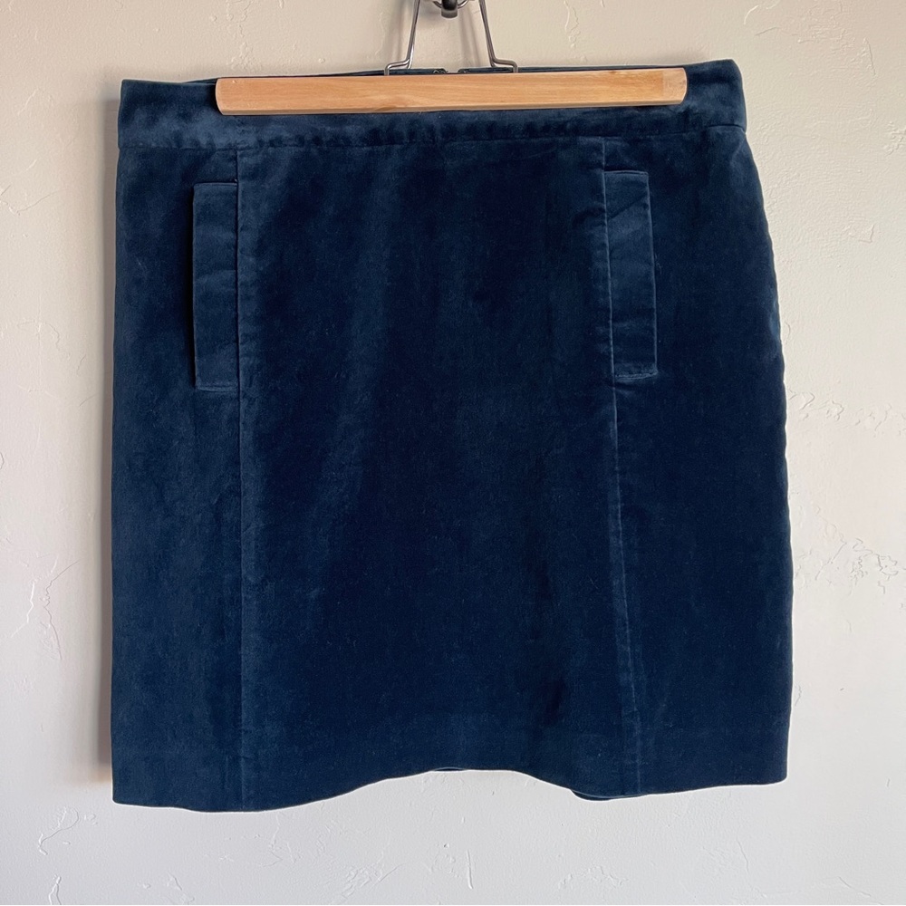 Ann Taylor Navy Velvet Miniskirt with Pockets